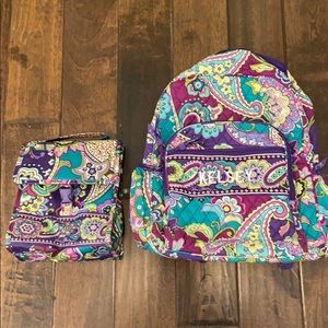 Vera Bradley Backpack and Lunchsack Combo